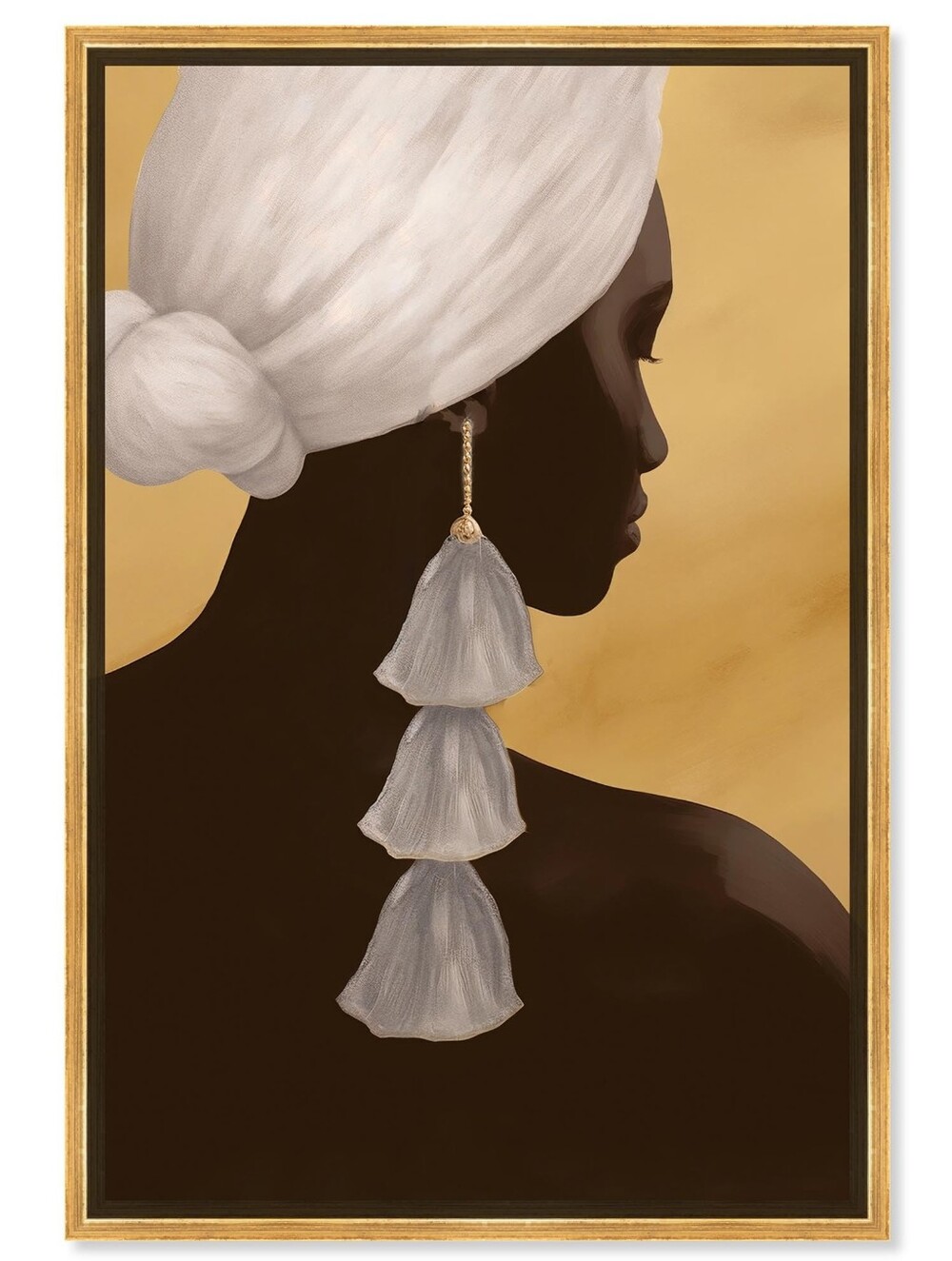 Exotica Glamorous Canvas Tropical Glam Protraits by Art Remedy, Gold Frame